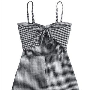 Black and White checkered patterned romper